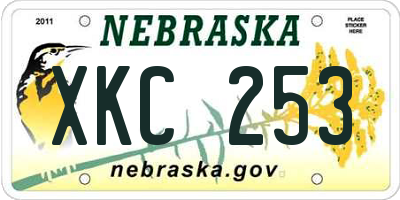 NE license plate XKC253