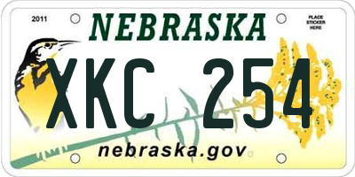 NE license plate XKC254