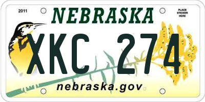 NE license plate XKC274