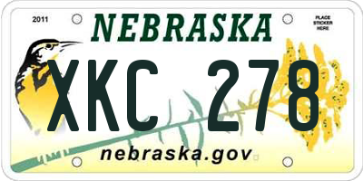 NE license plate XKC278