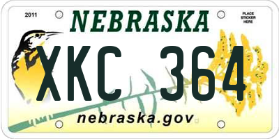 NE license plate XKC364