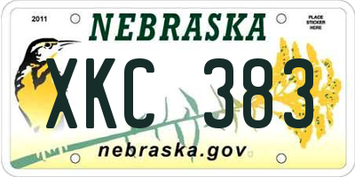 NE license plate XKC383