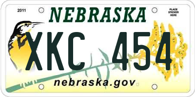NE license plate XKC454