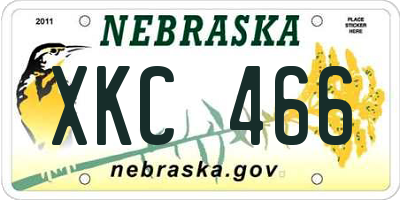 NE license plate XKC466