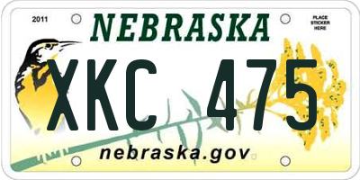 NE license plate XKC475