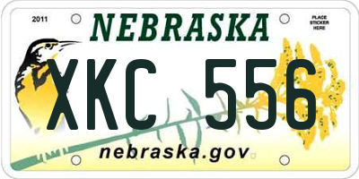 NE license plate XKC556