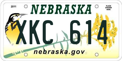 NE license plate XKC614