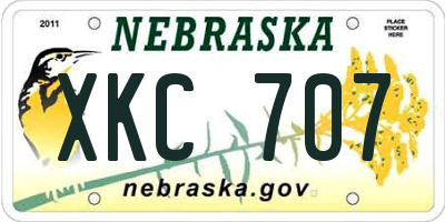 NE license plate XKC707