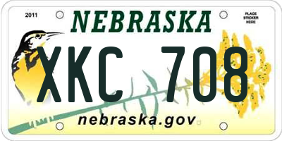 NE license plate XKC708