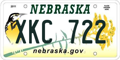 NE license plate XKC722