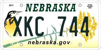 NE license plate XKC744