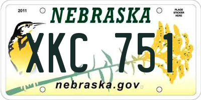 NE license plate XKC751