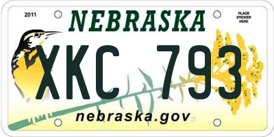 NE license plate XKC793