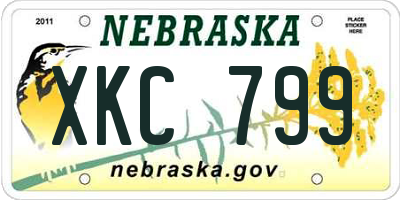 NE license plate XKC799