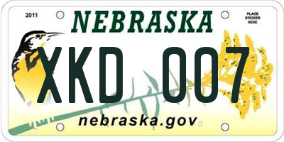 NE license plate XKD007