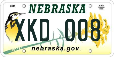 NE license plate XKD008