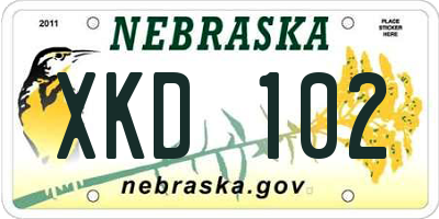 NE license plate XKD102