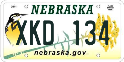 NE license plate XKD134