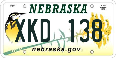 NE license plate XKD138
