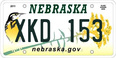 NE license plate XKD153