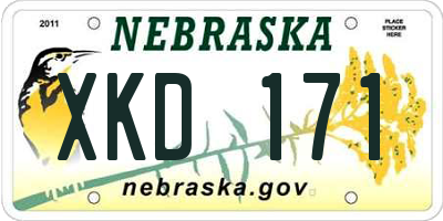 NE license plate XKD171