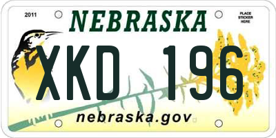 NE license plate XKD196