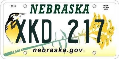 NE license plate XKD217
