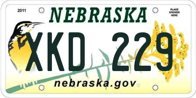 NE license plate XKD229