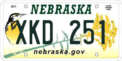 NE license plate XKD251