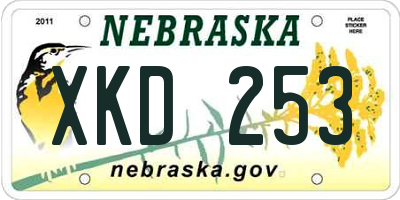 NE license plate XKD253