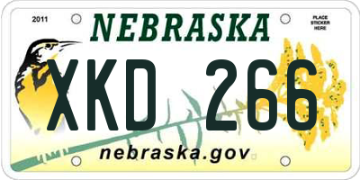 NE license plate XKD266