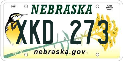 NE license plate XKD273
