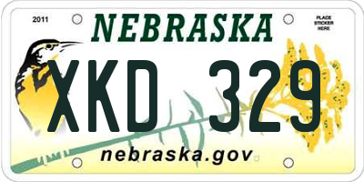 NE license plate XKD329