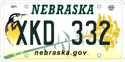NE license plate XKD332