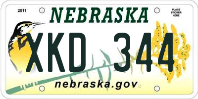 NE license plate XKD344