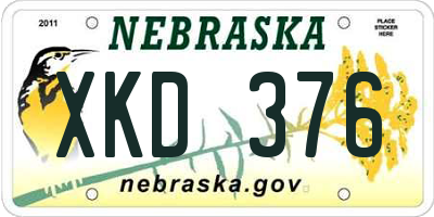 NE license plate XKD376
