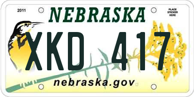 NE license plate XKD417