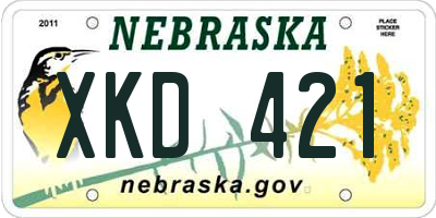NE license plate XKD421