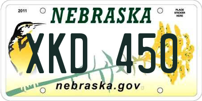 NE license plate XKD450