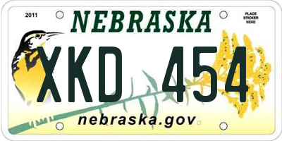 NE license plate XKD454