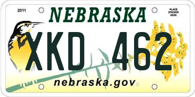 NE license plate XKD462