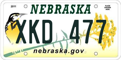 NE license plate XKD477