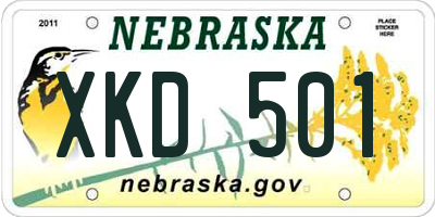 NE license plate XKD501