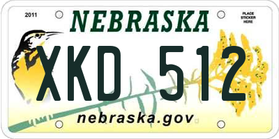 NE license plate XKD512