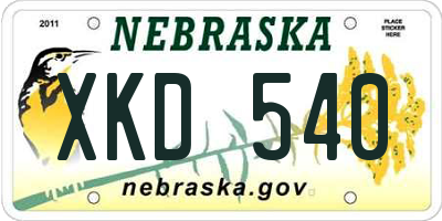 NE license plate XKD540