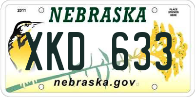 NE license plate XKD633