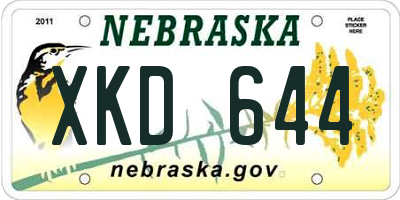 NE license plate XKD644