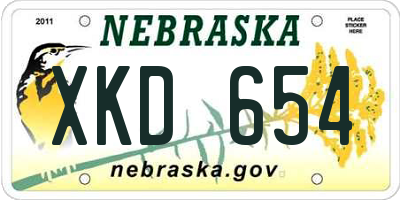 NE license plate XKD654