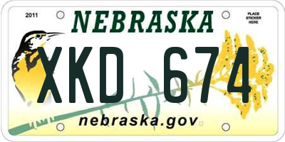 NE license plate XKD674