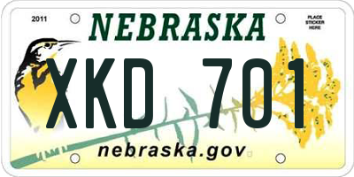 NE license plate XKD701